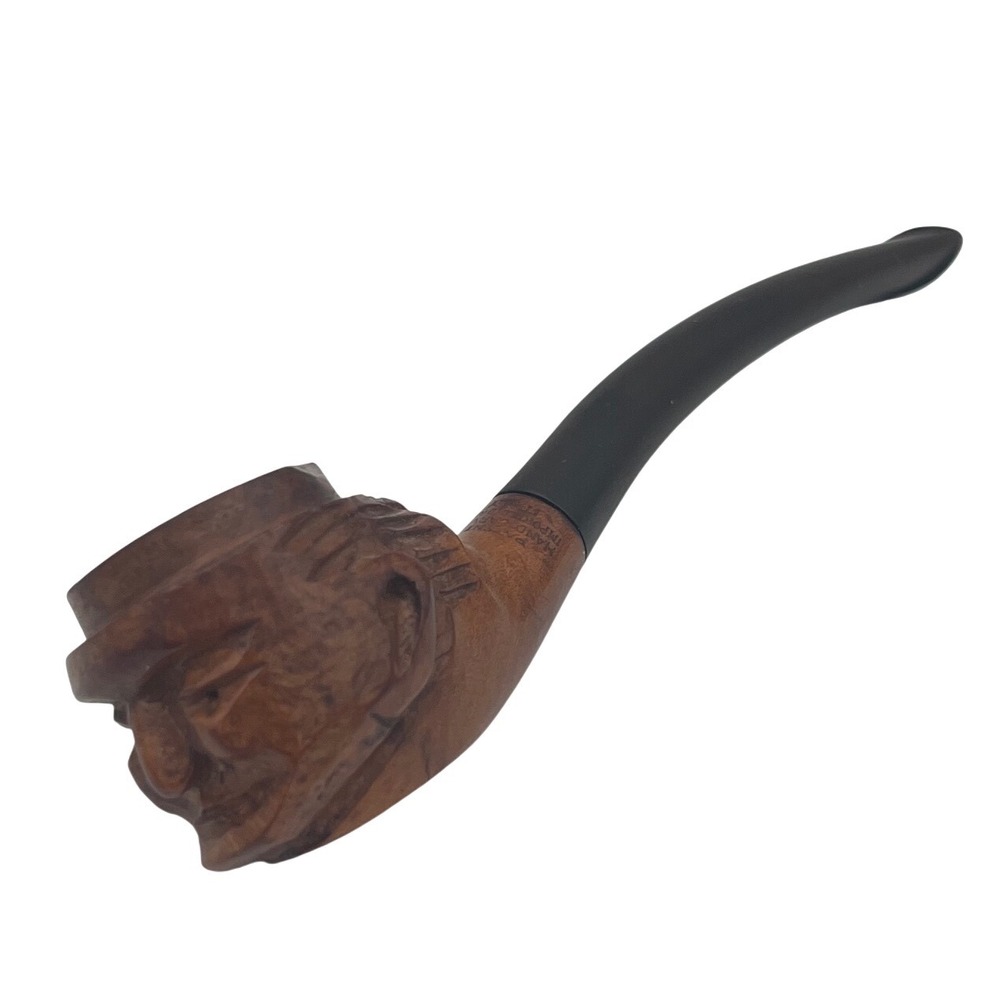Vtg Hand Carved Figural Estate Pipe Italy Briarwood Tobacciana mid century